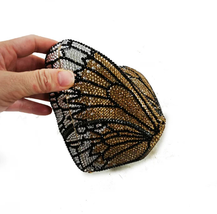 Ladies Butterfly Diamond Christmas Gift Clutch Wallet Metal Evening Bag Dinner Party Handbag and Bridal Crystal 250317