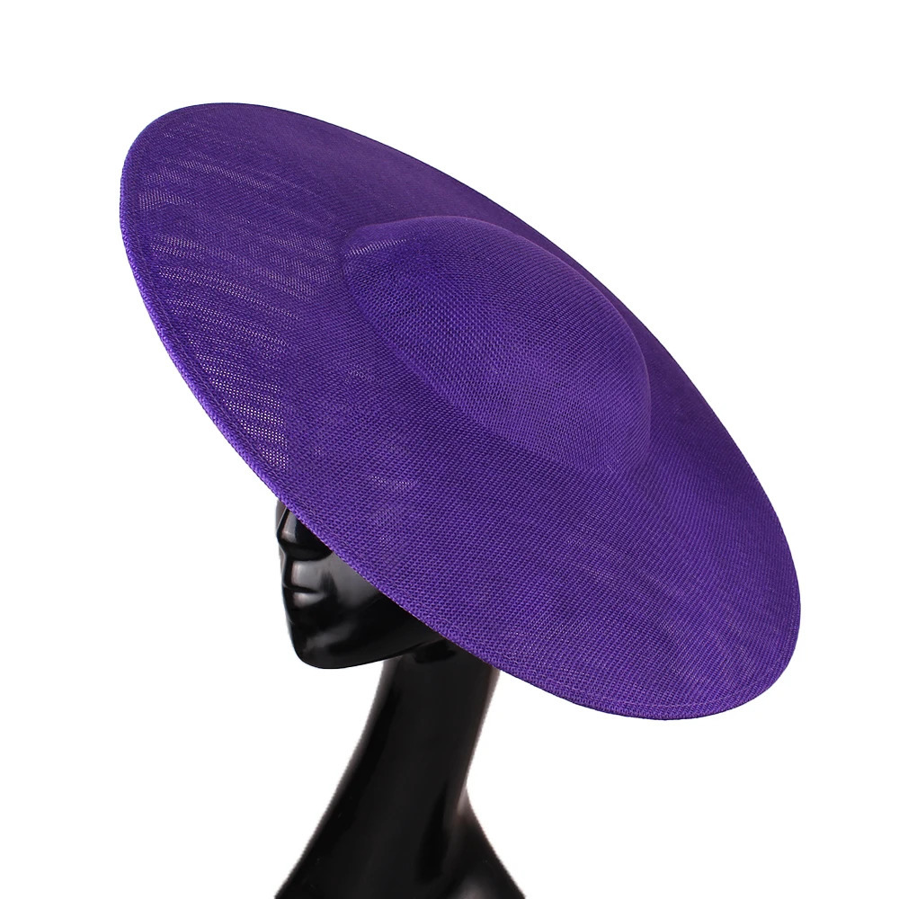 40cm Fasciator Base s Sinamay circular wedding party headpiece blue big hat female hair accessory Fasciator material 250320