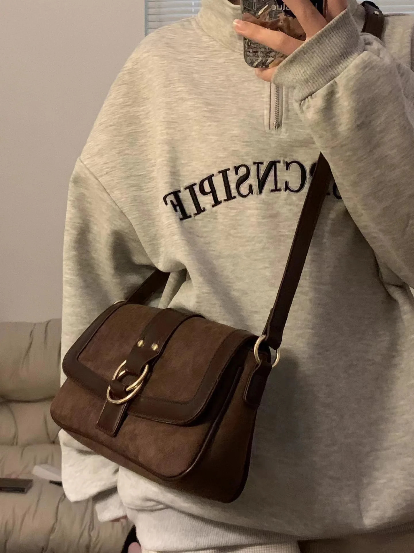 JIAERDI Vintage Brown Handbags Women Spring Casual er Bag Ladies Large Capacity Harajuku Aesthetic Bolso Mujer 250319