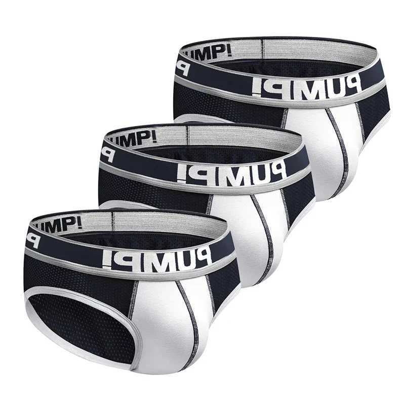 3pcs/lot Hollow Breathable Mens Slip Bikini Jockstrap Briefs Mens Panties Sexy Gay Men Underwear Sissy Sexy Men Brief UnderpantsT250322