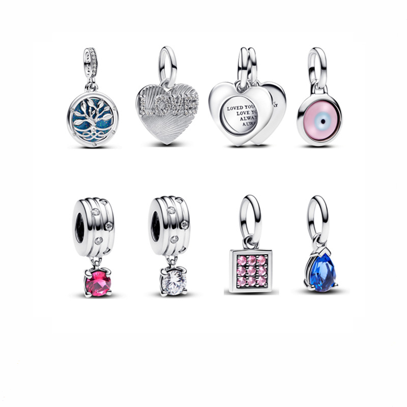 925 Silver LOVE Diamond Pendant Small Tree Pendant DIY Bracelet Bracelet Women's Jewelry Gift Free Shipping