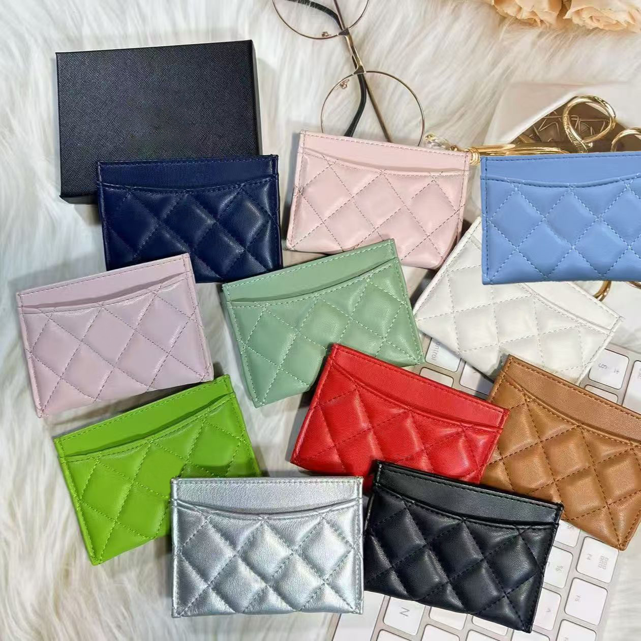 luxury card holder designer wallet women cardholder purse genuine Leather womens men Purses mens Key Ring Credit Coin Mini Wallet wholesale wallet wom