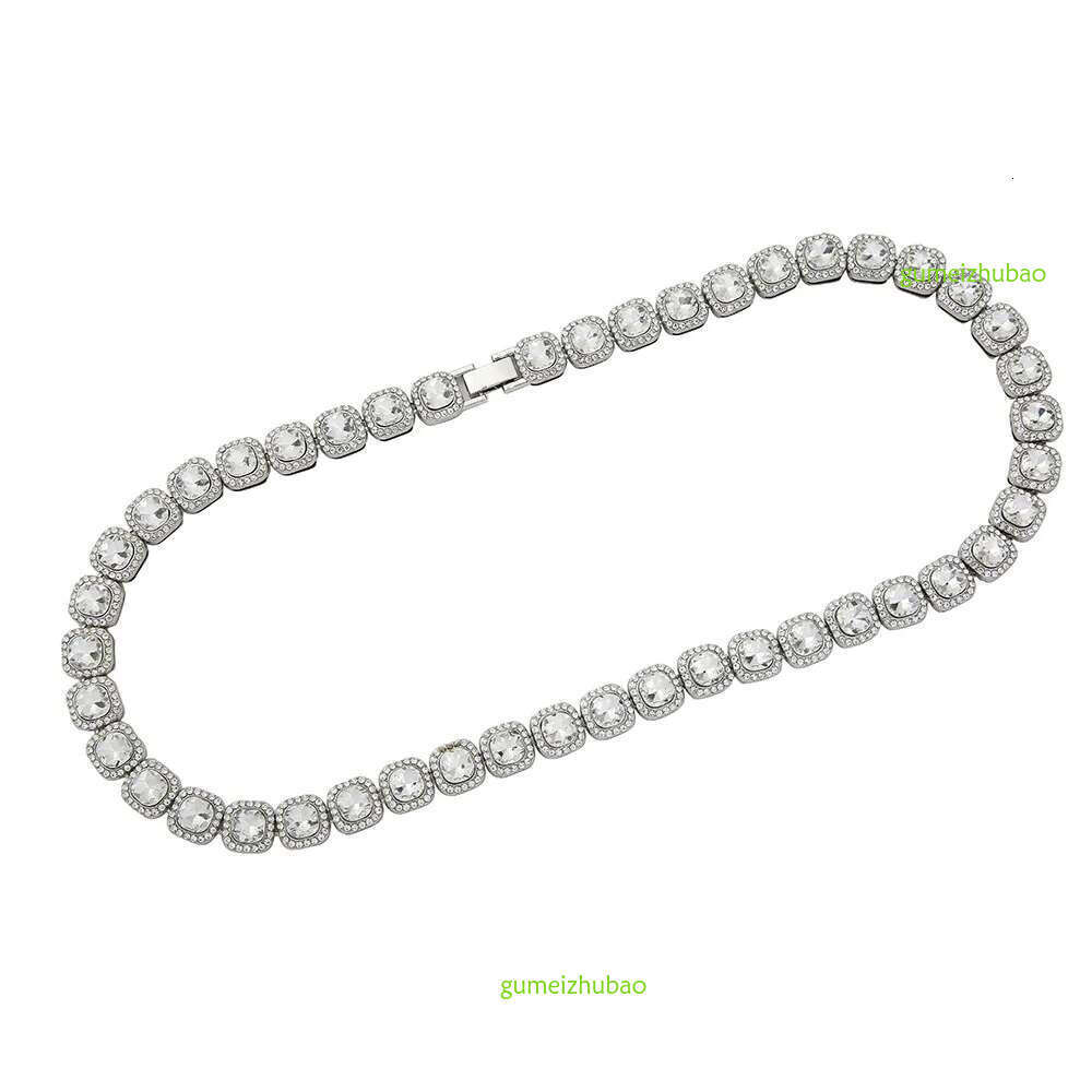 Chains Mens Iced Out 12mm Square Dia Necklaces Hip Hop Bg Women Trendy Miami Cuban Curb k Chain Bracelet Fashion Gold Sier Hipster Punk Jewelry 16-24i