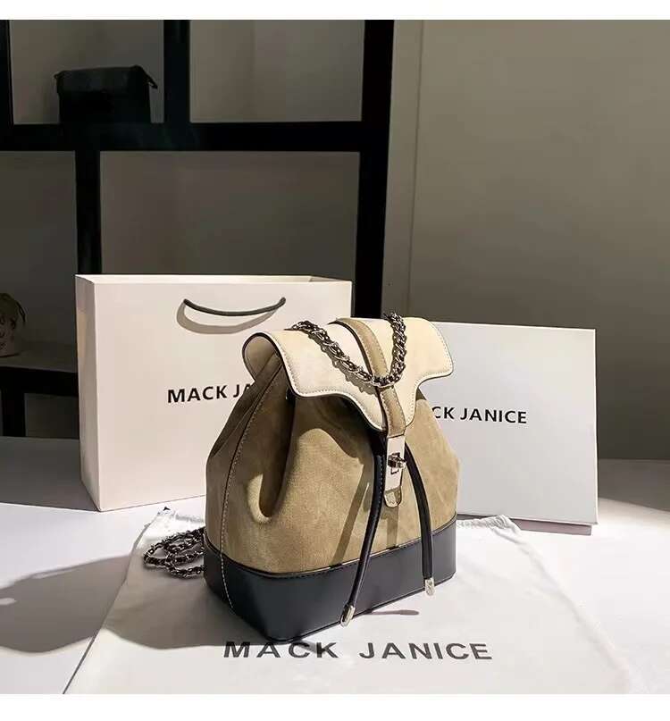Autumn Winter Textured Leather String Fashion Backpack High Quality Women's Handbag Shoulder Lady Purse Female Casual Bag