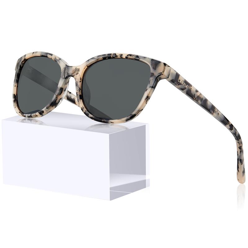 CARFIA Designer Acetate Womens Polarized Sunglasses Small Face Trendy Shades UV Protection Hypoallergenic Hand-crafted