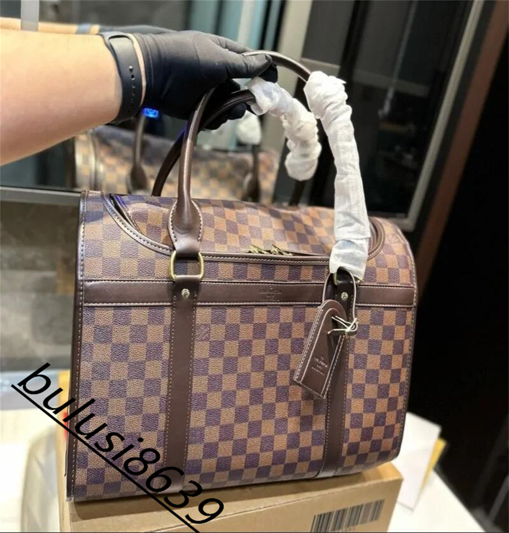 2025 Designer Pet carrier High quality luxury designer travel kitten and puppy bag carry-on pet crate new fashion print pattern
