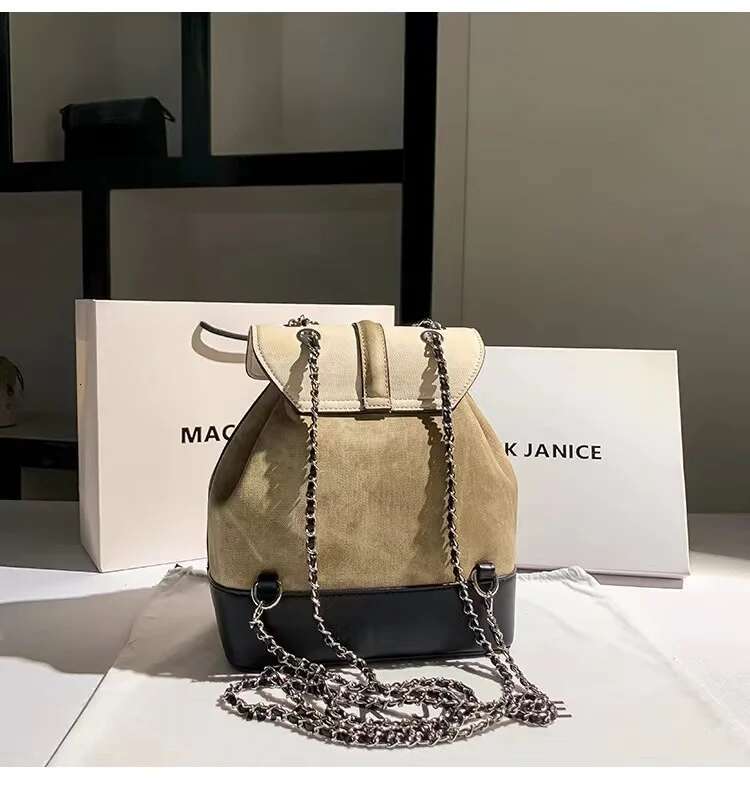 Autumn Winter Textured Leather String Fashion Backpack High Quality Women's Handbag Shoulder Lady Purse Female Casual Bag