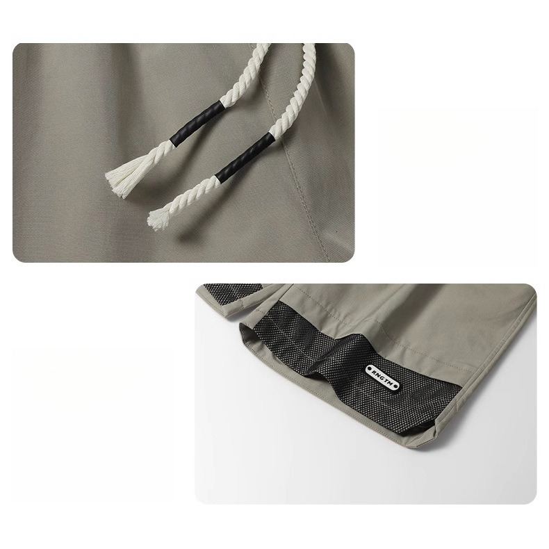 2025S Fashion Designer Trendy Workwear For Men In Summer Thin Breathable Waterproof Loose Trendy Straight Leg Five Quarter Pants Casual Ice Silk Short