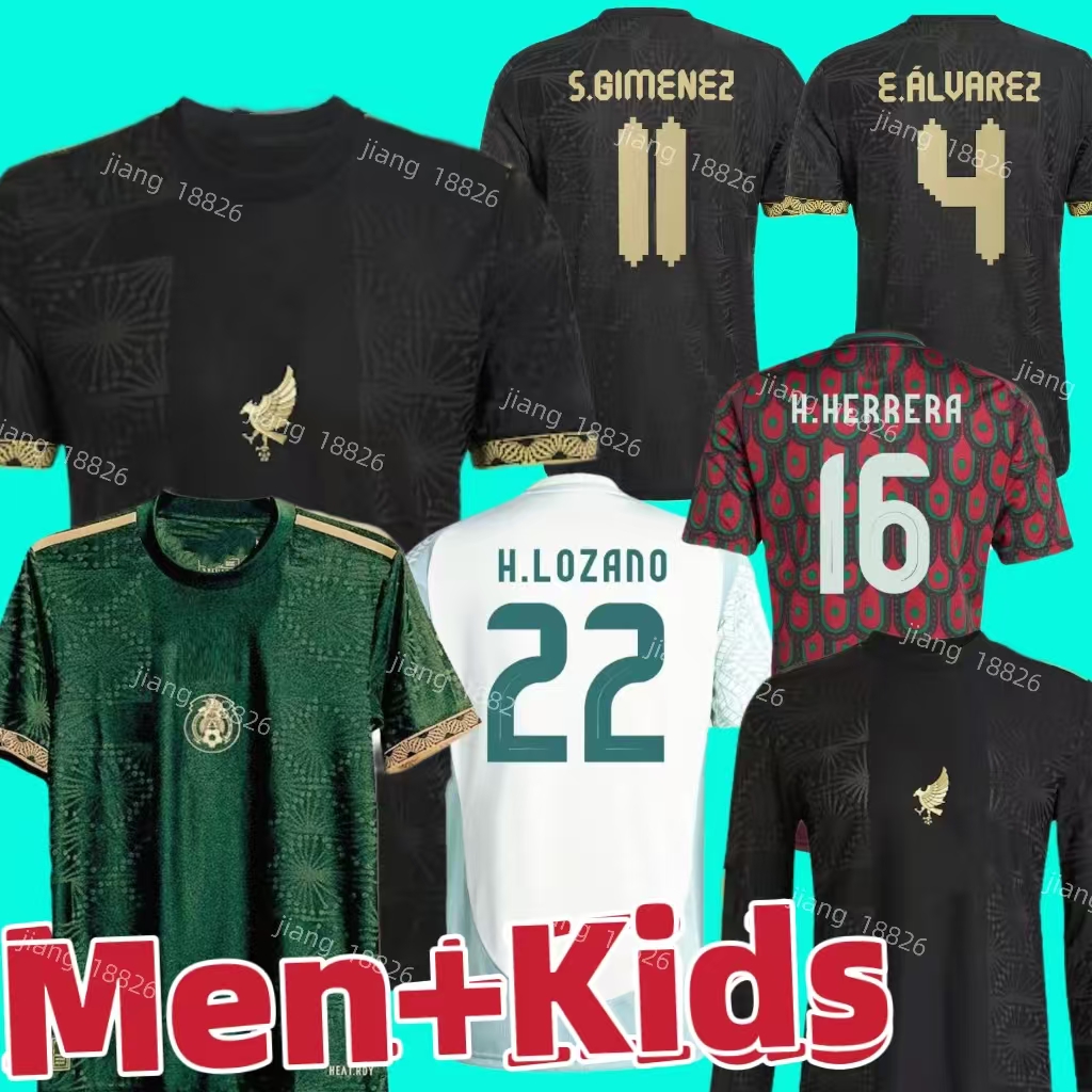 2025 2026 Mexico Soccer Jersey Home Away RAULCHICHARITO LOZANO DOS SANTOS Club Football Shirt Kids Kit H.LOZANO Men Sets Uniforms Fans Player Version