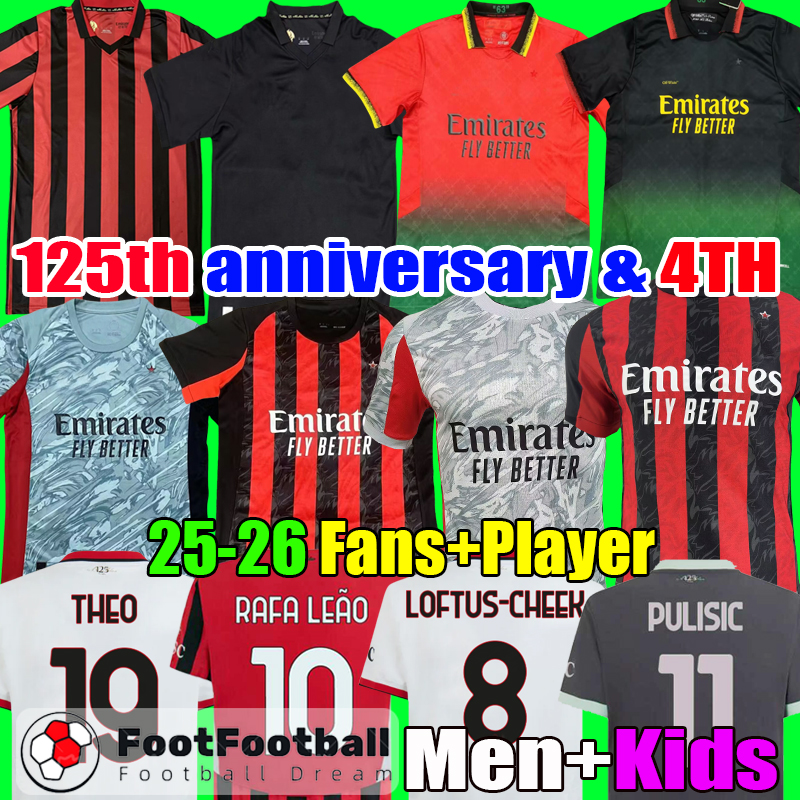 125th anniversary 4TH AC GIROUD PULISIC Football Shirt Soccer Jerseys AC Milanjersey 24 25 26 LEAO THEO REIJNDERS ROMAGNOLI RAFA LEAO LOFTUS CHEEK men kids maglia