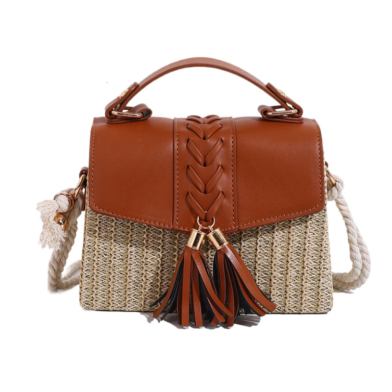 2025S Fashion Designer New Grass Weaving Box New Weaving Handbag Tassel Pendant Trendy Shoulder Bag