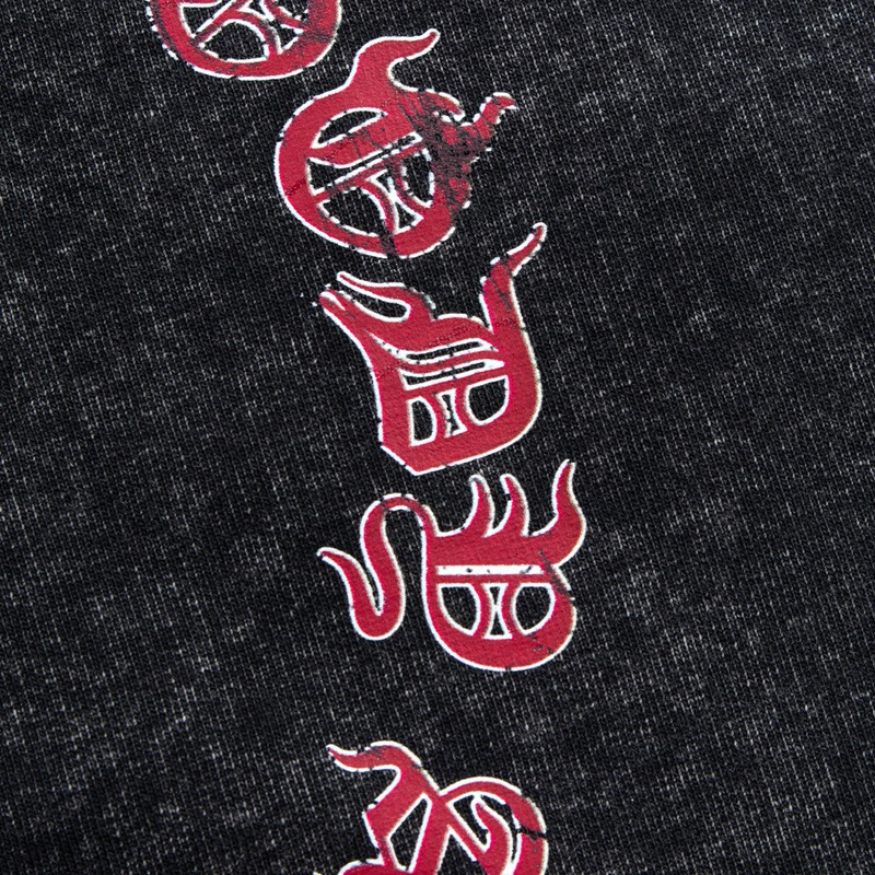 2025S Fashion Designer American Washed Shorts Men S Summer Devil Sickle Design Trendy Brand High Street Hooligan Handsome Five Quarter Pants