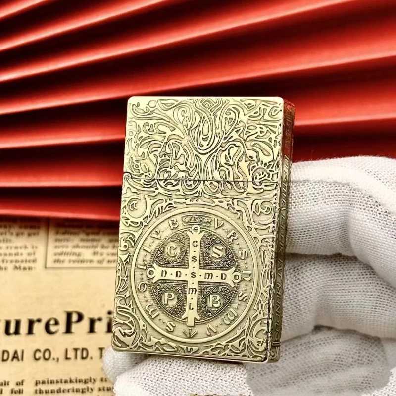 Zorro Brass Kerosene Lighter 1 1 Constantine Collection Deep Carved Pattern Creative Mens Smoking AccessoriesC250322