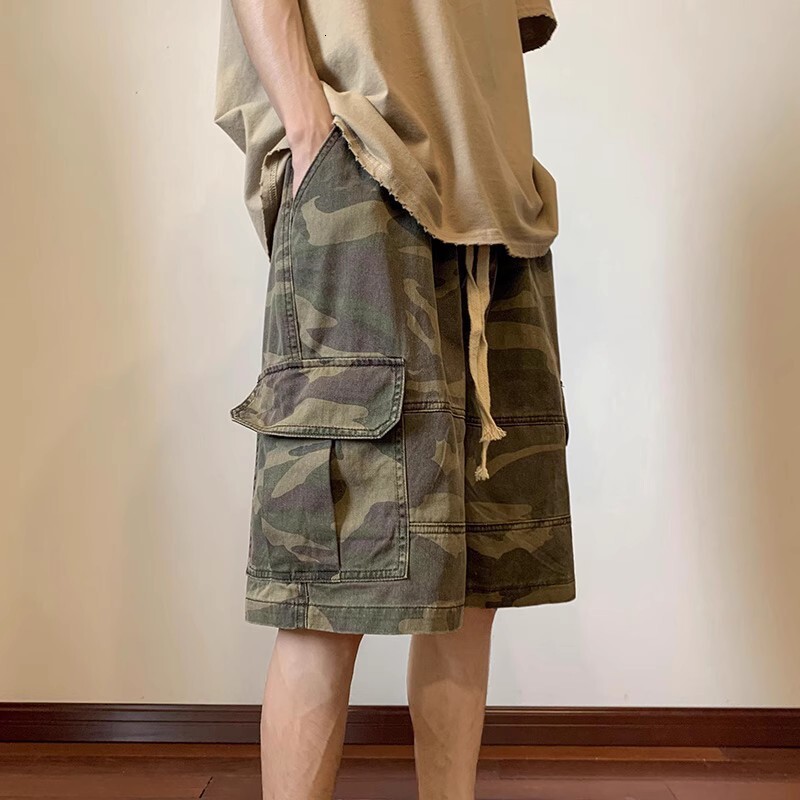 2025S Fashion Designer Camouflage Workwear Men S Summer Korean Style Trendy Brand Loose Five Quarter Pants Youth Versatile Casual Shorts