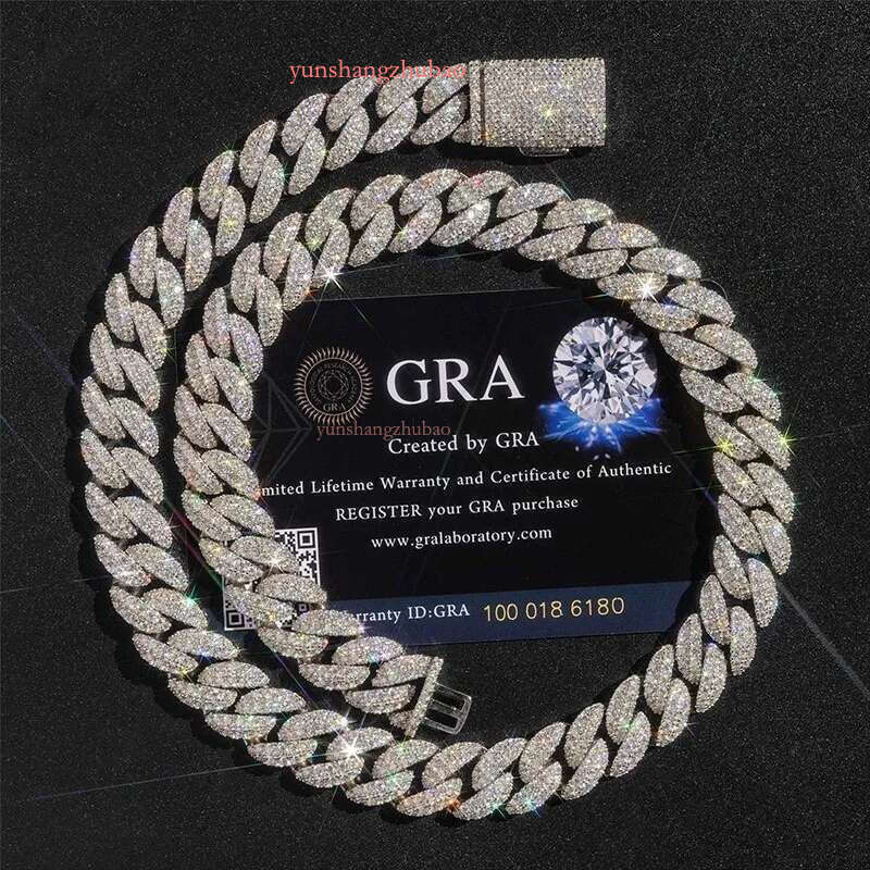 fashion pendant jewelry iced out hip hop miami k chains men women sier 15mm wide round shape vvs moissanite cuban necklaces and bracelets