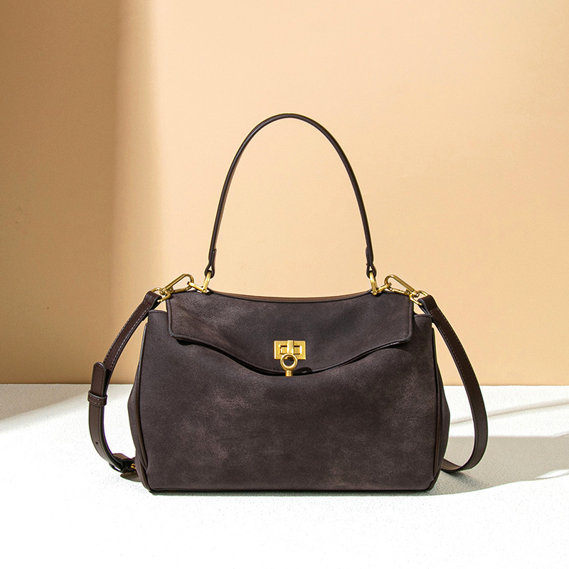 2025S Fashion Designer Autumn And Winter Suede Tote For Women Large Capacity Hand Held Armpit Bag High End Feel Frosted Versatile Kelly Bag