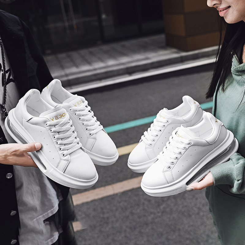 2025 new spring student unisex white sneakers Korean style trendy casual shoes full-palm air cushion sports sneakers