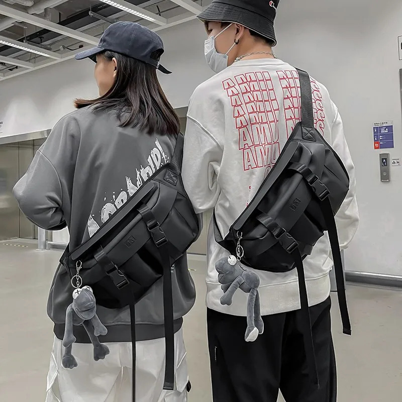 Womens waist bag large capacity unisex Fanny Pack Street Wear bag Hip Hop Crossbody Bag fashionable black waist belt waist bag 250318
