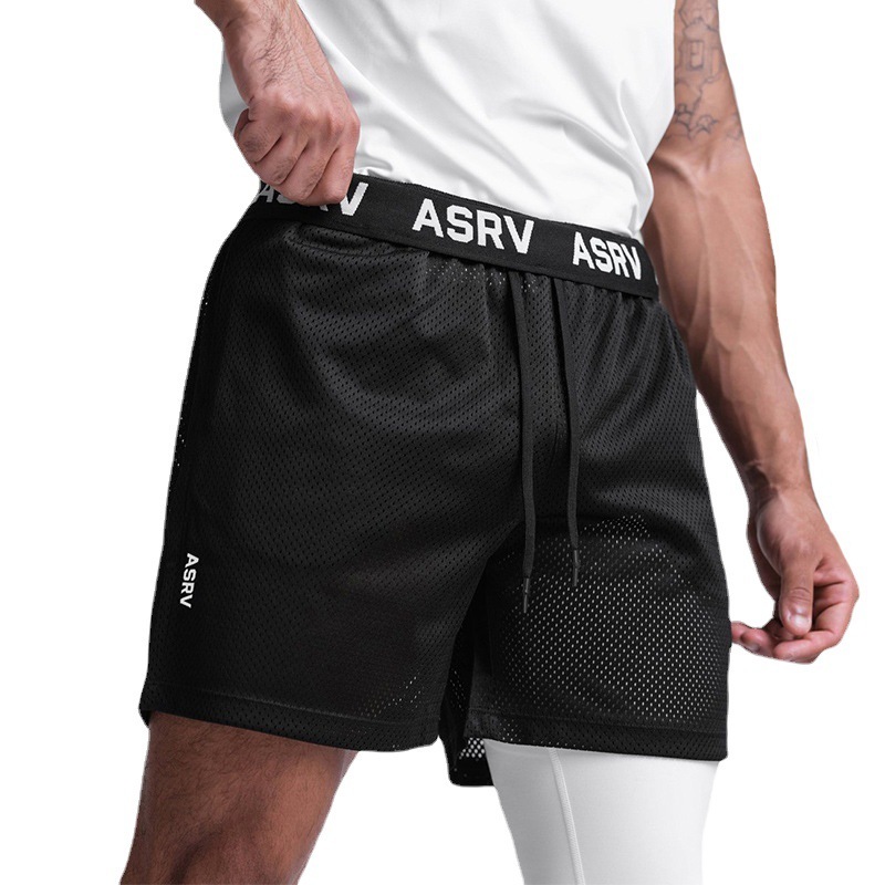 2025S Fashion Designer Summer American Fashion Brand Loose Mesh Quick Drying Five Quarter Pants Men S Multi Pocket Running Sports Shorts