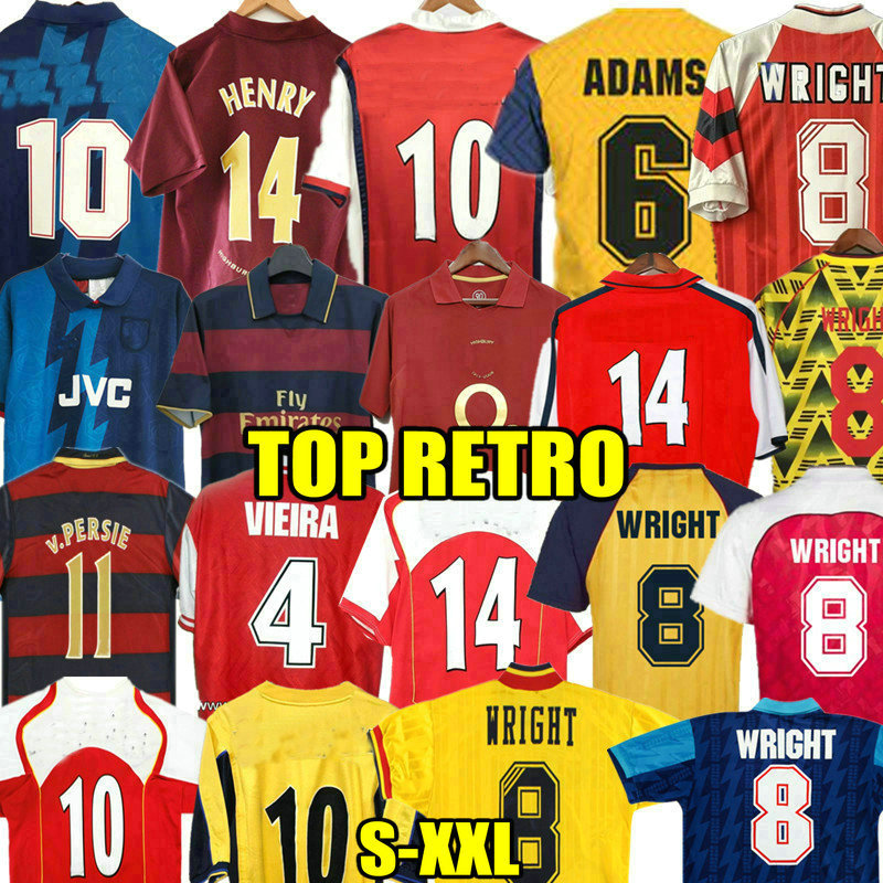 HENRY Retro HOME FOOTBALL SHIRT SOCCER JERSEY vintage PIRES REYES ARSEns 02 03 05 06 98 99 BERGKAMP 94 95 ADAMS Persie 96 97 Galla classic 86 87 89 WRIGHT HIGHBURY