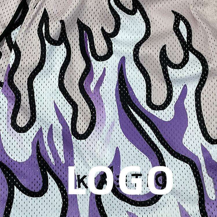 2025S Fashion Designer New American Fashion Brand Co Branded Flame Printed Shorts For Men S Fiess Running Quick Drying Basketball Pants Couple Trend