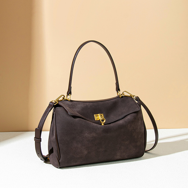 2025S Fashion Designer Autumn And Winter Suede Tote For Women Large Capacity Hand Held Armpit Bag High End Feel Frosted Versatile Kelly Bag