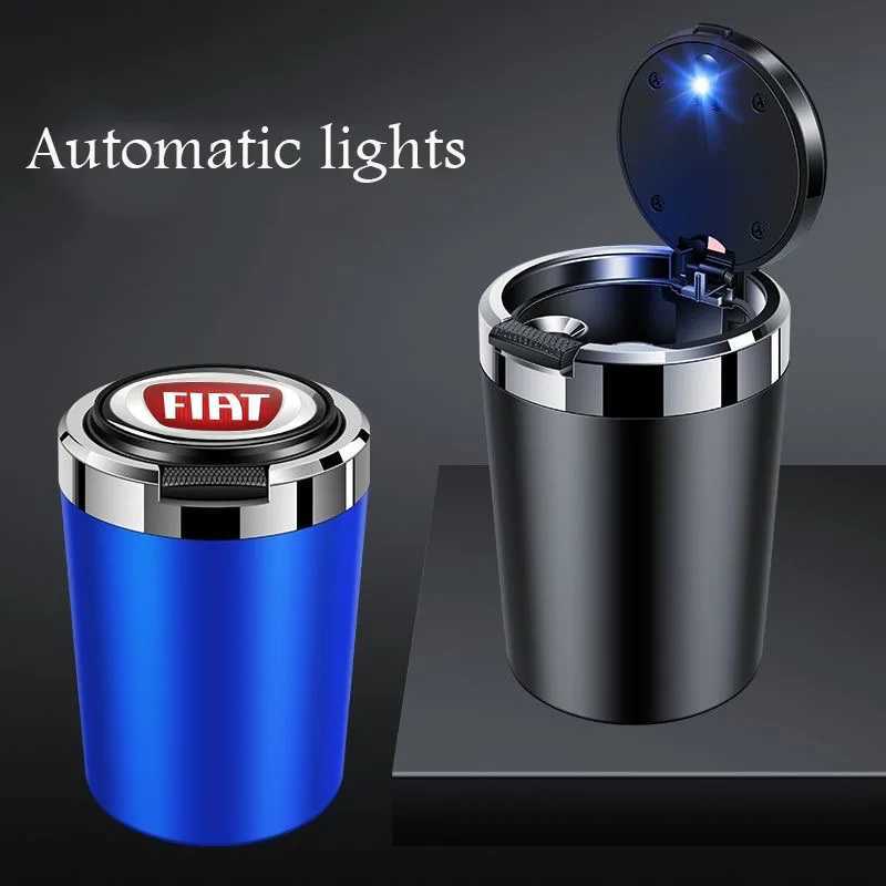 New multifunctional car ashtray with LED light one touch open lid cigar cup suitable for Fiat Ducato 500 500L Panda GrandeC250322