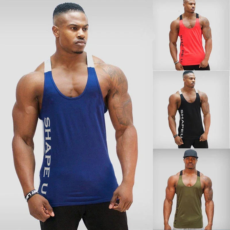 Mens vest with printed letters summer casual breathable sports and fitness vest oversized mens Y2K style gym running vest 250318