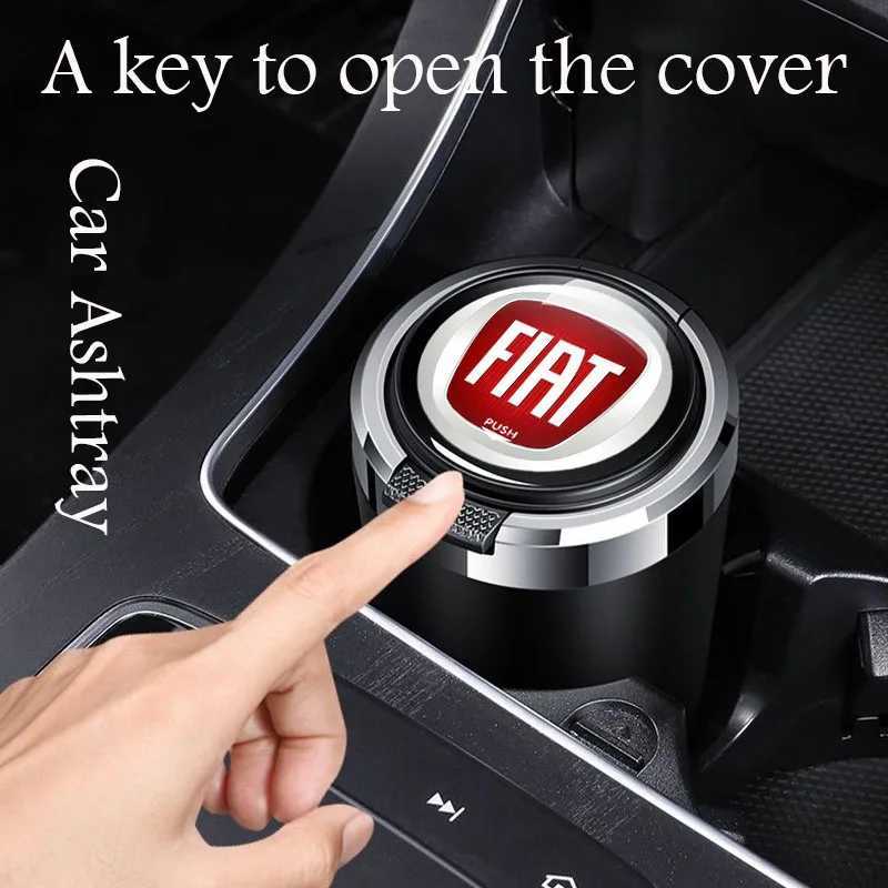 New multifunctional car ashtray with LED light one touch open lid cigar cup suitable for Fiat Ducato 500 500L Panda GrandeC250322