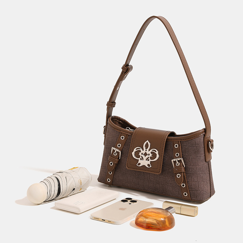 2025S Fashion Designer Design Sense Shoulder Bag French Versatile Crocodile Pattern Handbag Fashionable Light Luxury Women S Crossbody Bag