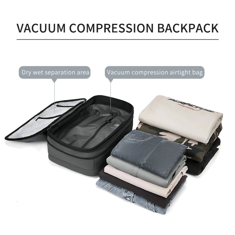 Men Travel Backpack vacuum compression 17 inch Laptop Backpack Business Large Capacity school Backpack Expanded Hiking backpack 250319