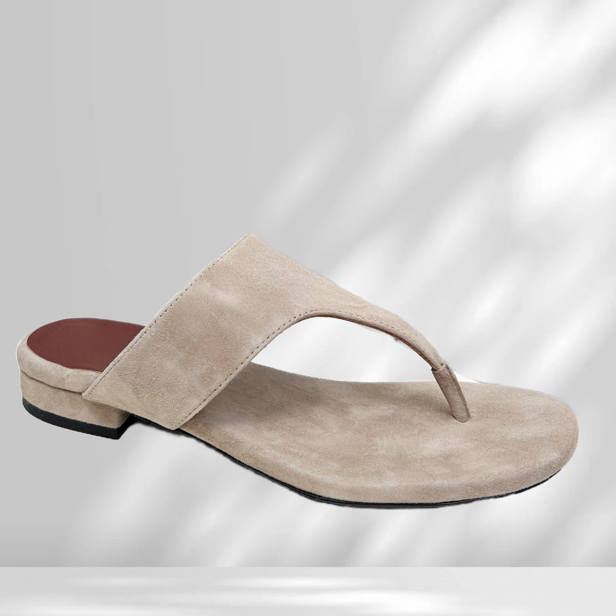 Beige real leather slipper fashion Sandals Platform slippers embroidered canvas Flat Mules Sandal platform