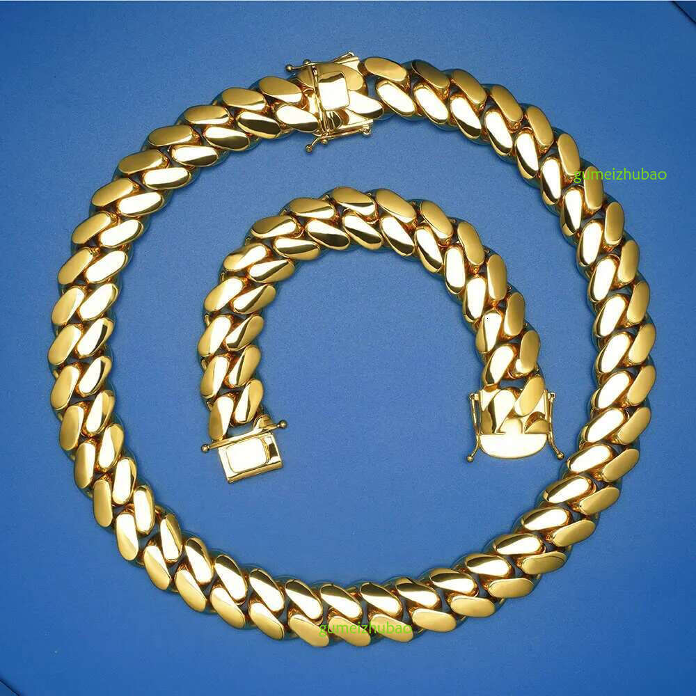 Wholesale Choker Miami Cuban Chain moissanite men necklace 10k 14k Gold cuban k chain fashion jewelry necklaces