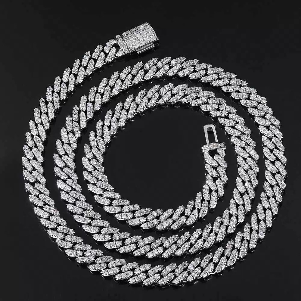 Hot Selg 6mm 8mm 10mm Pass Tester Sterg Sier Hip Hop Iced Out Vvs Moissanite Dia Cuban k Chain