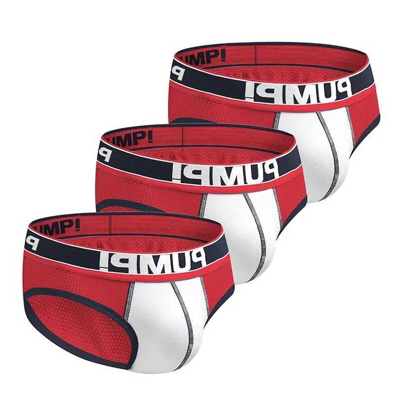 3pcs/lot Hollow Breathable Mens Slip Bikini Jockstrap Briefs Mens Panties Sexy Gay Men Underwear Sissy Sexy Men Brief UnderpantsT250322