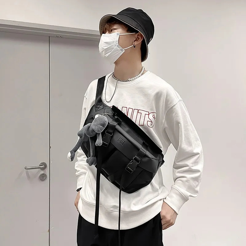 Womens waist bag large capacity unisex Fanny Pack Street Wear bag Hip Hop Crossbody Bag fashionable black waist belt waist bag 250318