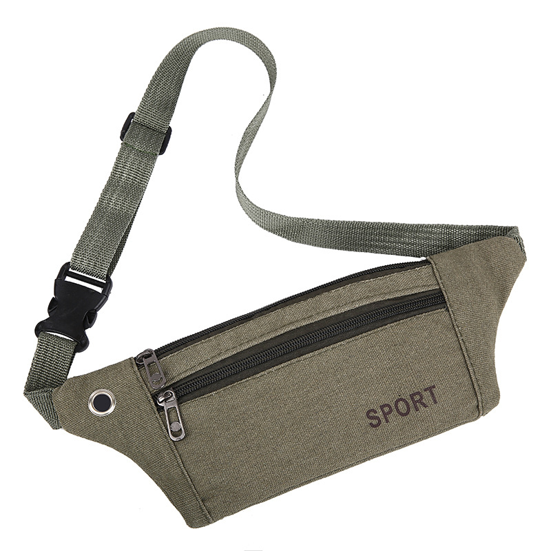 Men's waist pack canvas mobile phone crossbody bag Tools Mobile phone bag Sports cross Chest Bag Travel wallet 2025