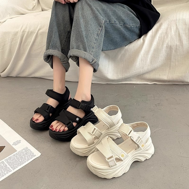 free shipping sandals designers for womens 2025 New Thick Bottom Sandals Summer Strap Versatile Sports Fashion Casual Roman style size35-40
