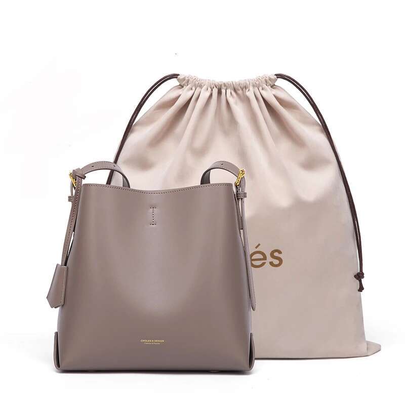 Cnoles Women Soft Bucket Shoulder Bag Fashion Ladies Split Cow Leather Female Crossbody Bags