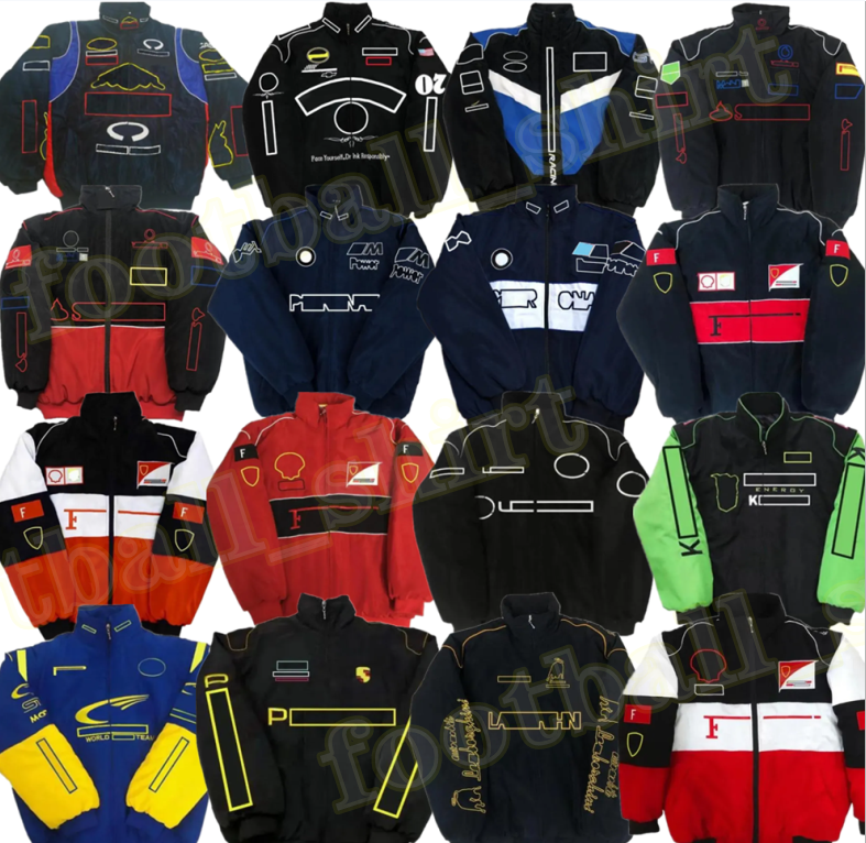F1 Formula Jacket One Racing Jacket Autumn/Winter Vintage American Style Jacket Motorcycle Cycling Suit Motorcycle Suit Baseball Suit Outdoor Windproof Racin