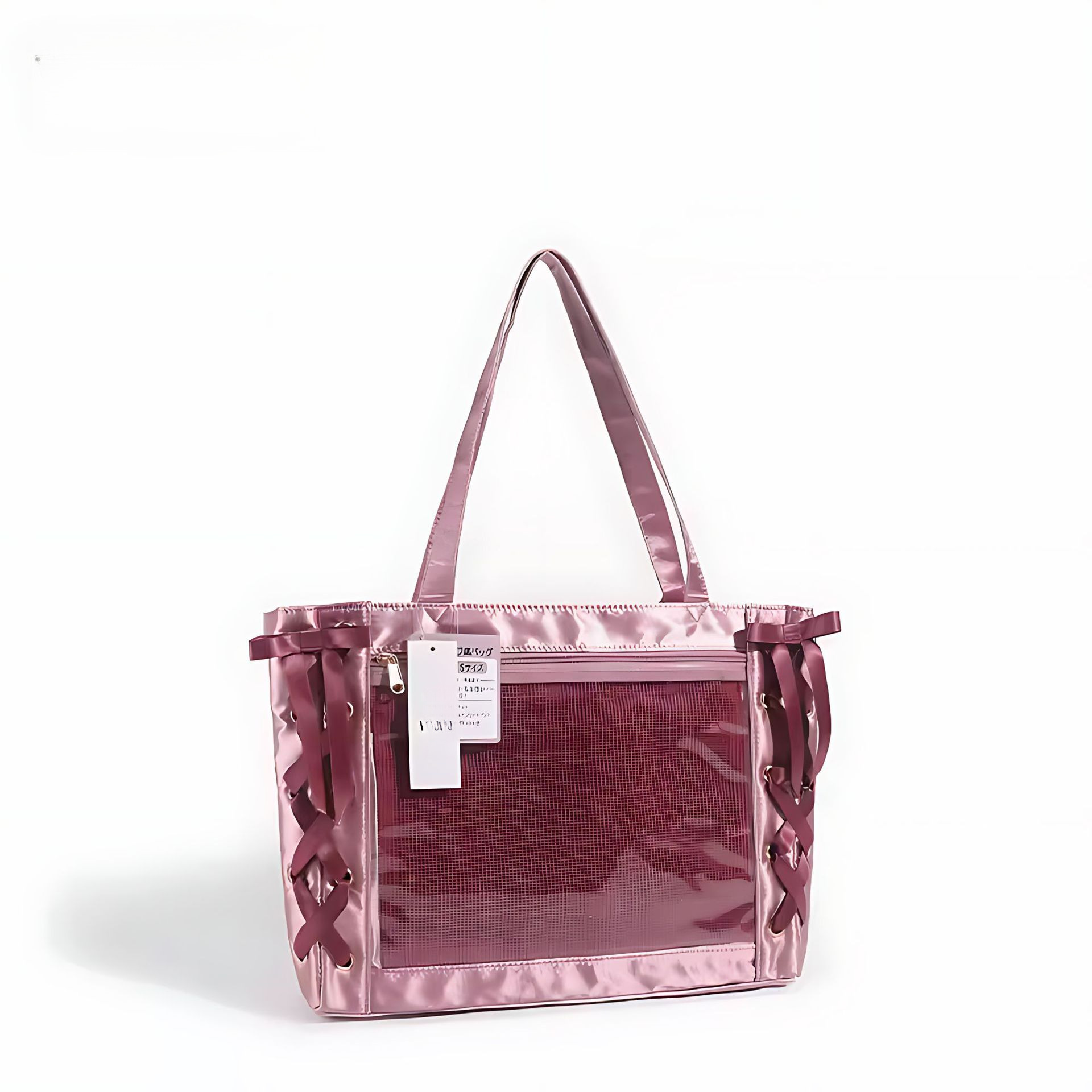 2025S Fashion Designer Japanese Wego Ribbon New Large Capacity Comic Pain Portable Tote Transparent Anime Women S Bag