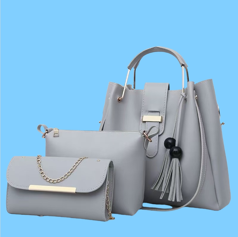 2024 New Fashion One Shoulder Handheld Crossbody Three Piece Set Mother Crocodile Pattern Bag Women's