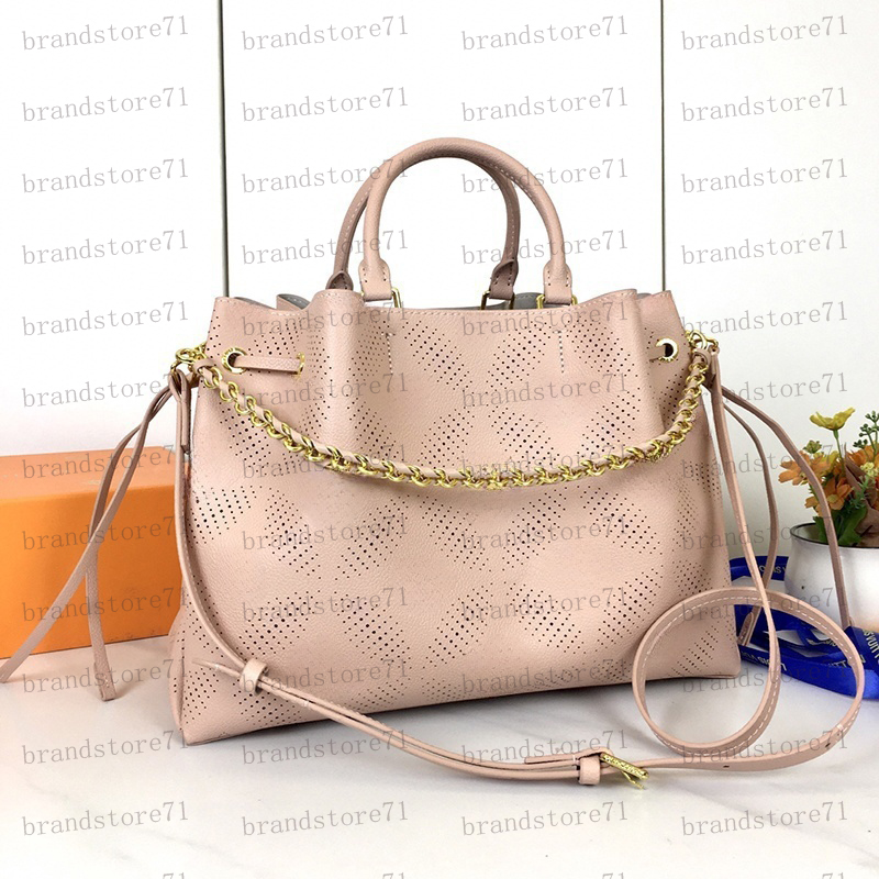 Handbag Designer Ladies Pink Embroidered Leather Shoulder Bag Large Capacity Woven Crossbody Bag Gold Metal Hardware Matilas Chain Deluxe Cross Handbag Purse