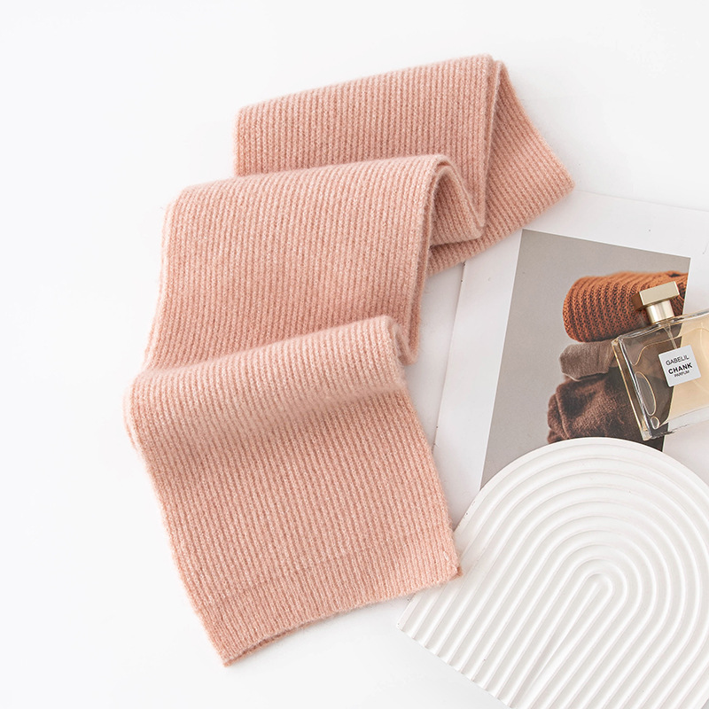 K211 Pure color wool scarf for women, high-end and versatile neck scarf, Maillard simple shawl, warm and thick cashmere feel