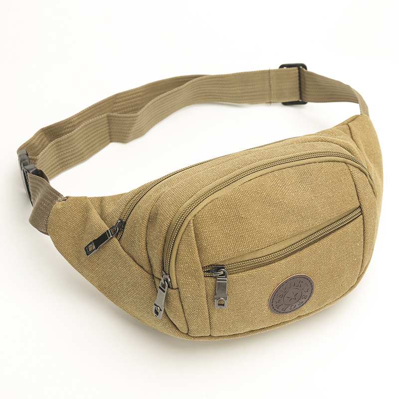 Men's waist pack canvas mobile phone crossbody bag Tools Mobile phone bag Sports cross Chest Bag Travel wallet 2025s hot