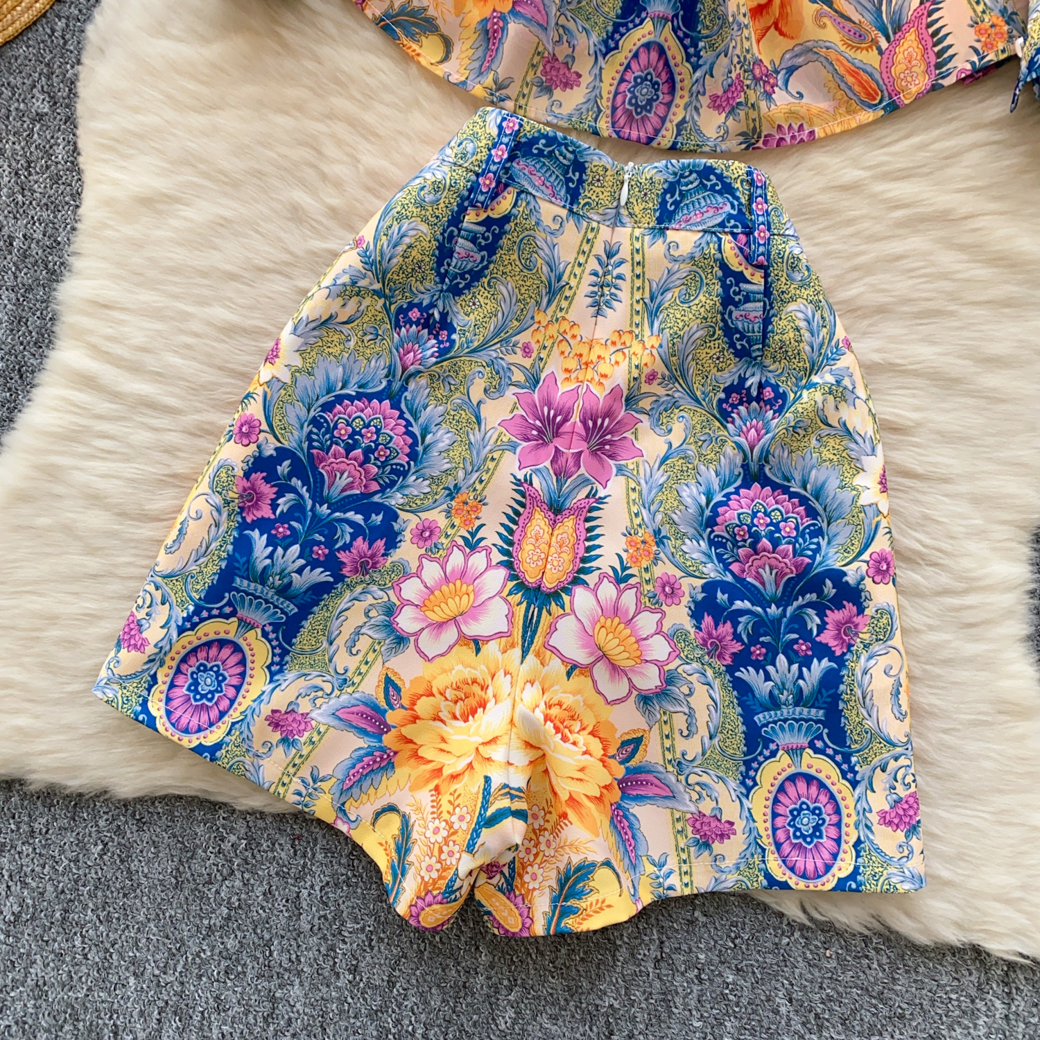 Two Piece Dress Women Summer 2Pcs Ladies Suit Women Shorts Set Long Sleeve Turtleneck Chiffon Top Shorts Two Piece Set Women Outfits conjunto femenino