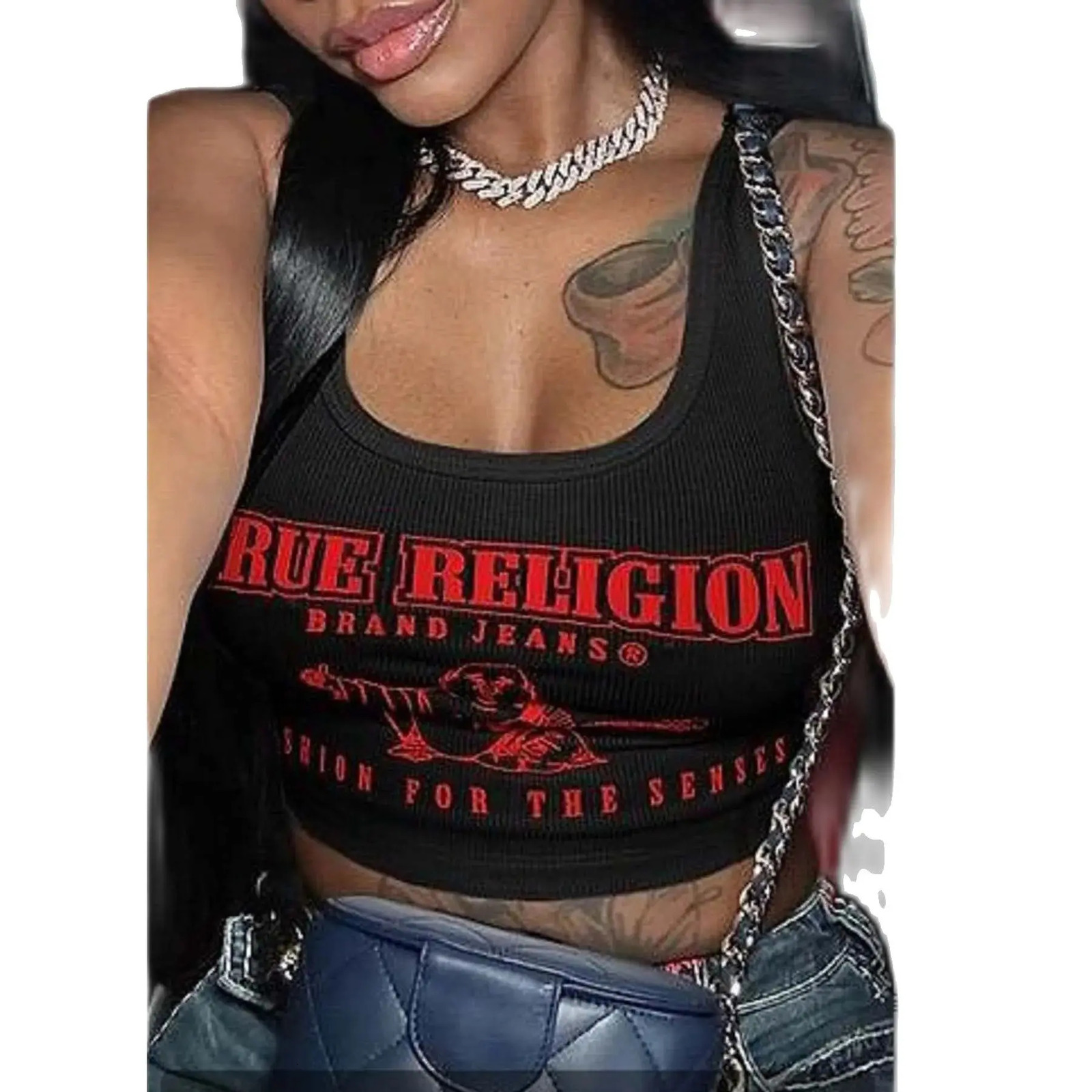 Sexy Graphic T Shirts Fashion Top Printed Sweatshirts Streetswear 2024 Summer Clothes Women Y2K Cropped Tank Tops Tees 250320
