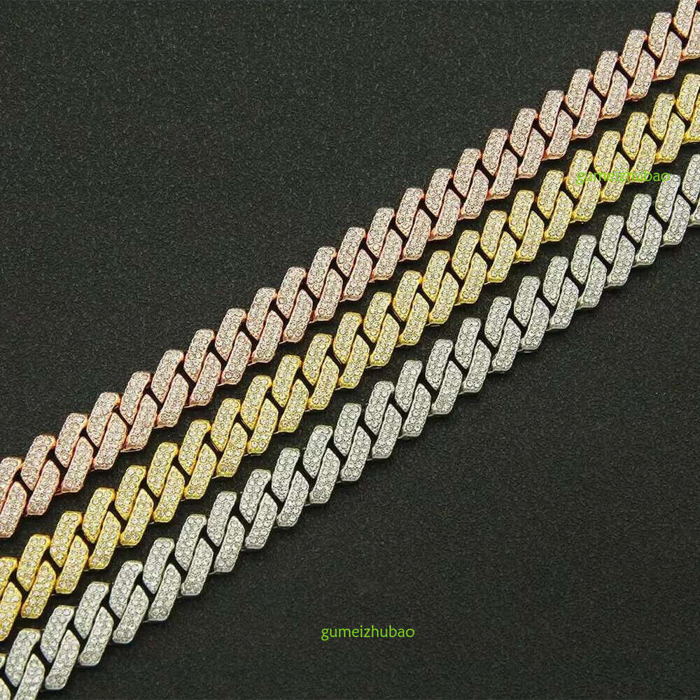 Hip hop rapper Moissanite Necklace Jewelry vs Sterg Sier 20mm ice out black Diamoissanite Cuban k chain