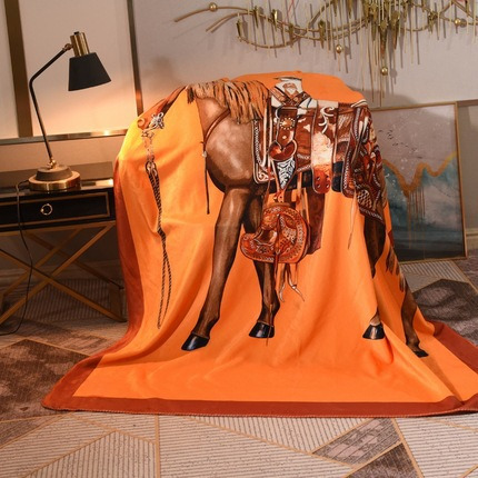 Designer four seasons general light luxury retro lunch airplane cover blanket multi functional