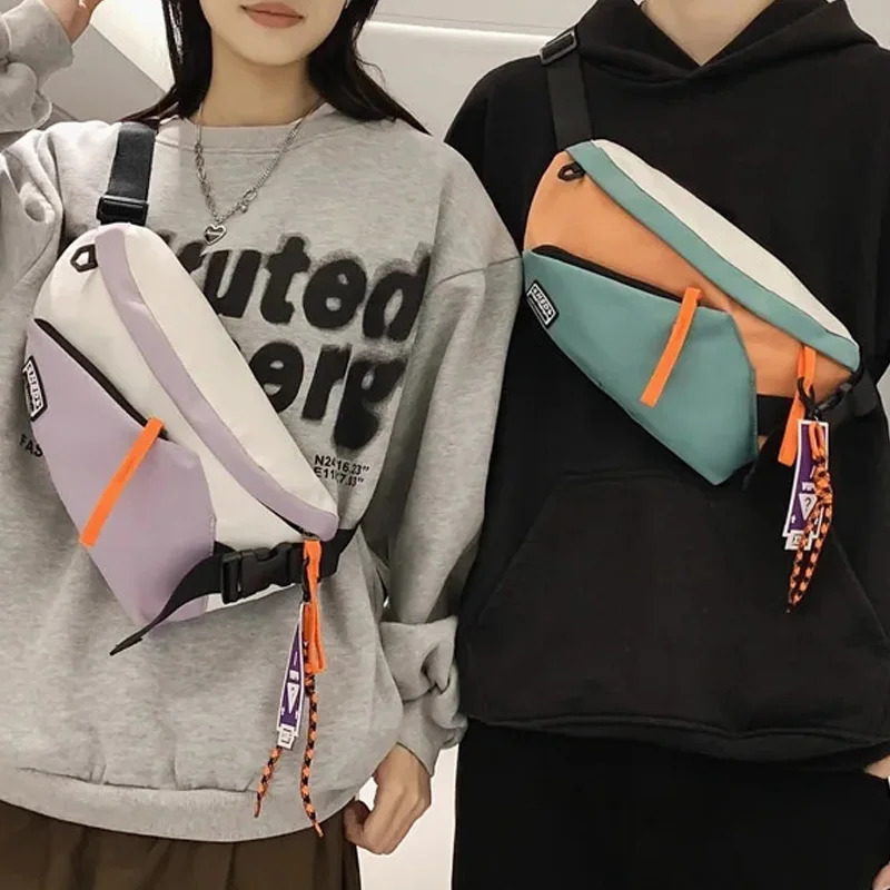 Mens Chest Drill Bag Womens Fanny Pack Street Clothing Chest Bag Multi functional Neutral Nylon Hip Hop Waist Bag Waterproof Phone Bag 250318